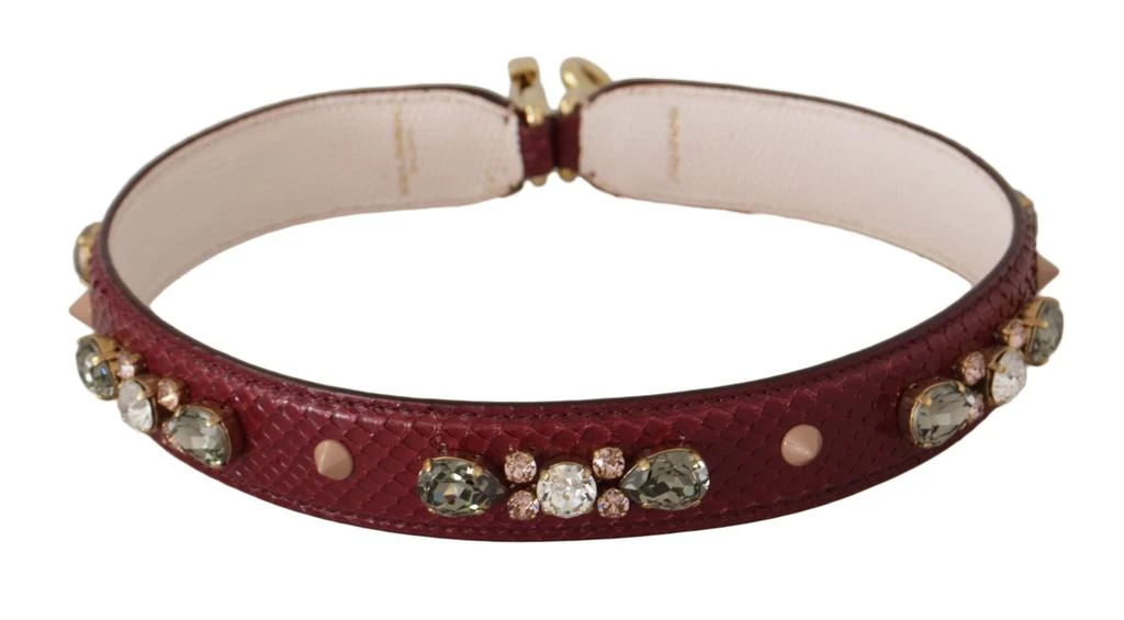 Dolce & Gabbana Bordeaux Leather Crystals Bag Shoulder Strap 商品