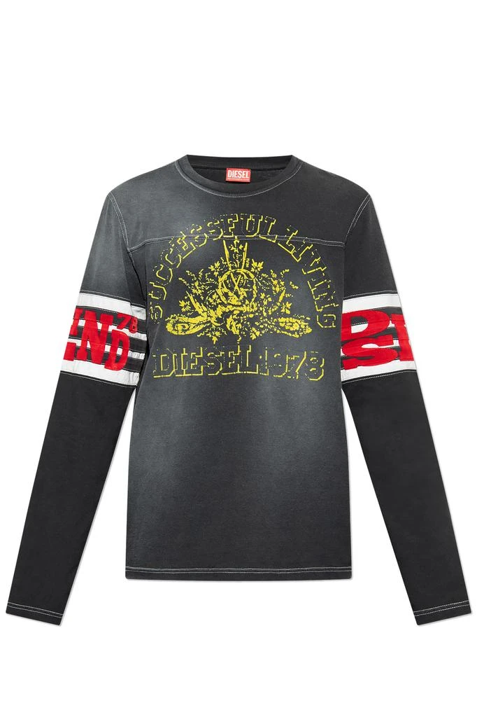 商品Diesel|‘T-JU-LS’ T-shirt with long sleeves,价格¥806,第1张图片