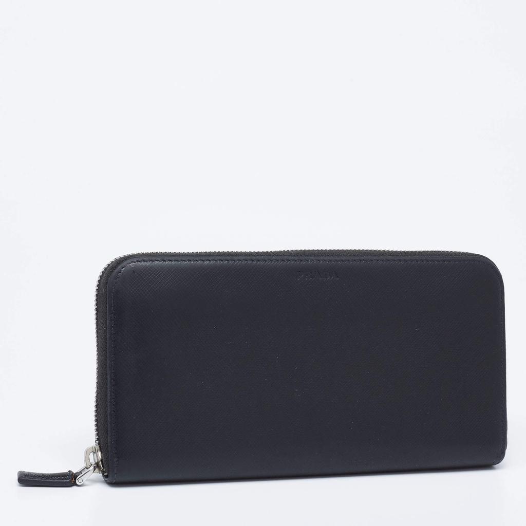 商品[二手商品] Prada|Prada Black Saffiano Leather Travel Zip Around Wallet,价格¥2327,第5张图片详细描述