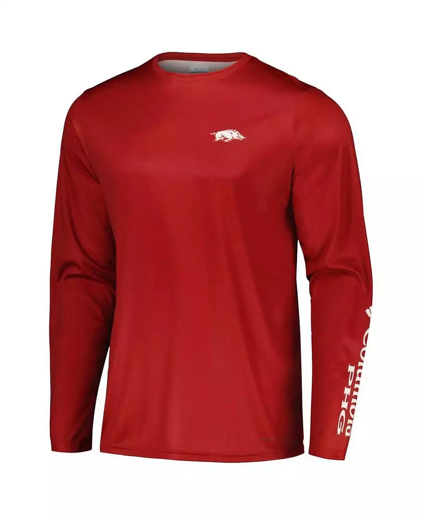 商品Columbia|Men's Cardinal Arkansas Razorbacks Terminal Shot Omni-Shade Omni-Wick Long Sleeve T-shirt,价格¥376,第2张图片详细描述