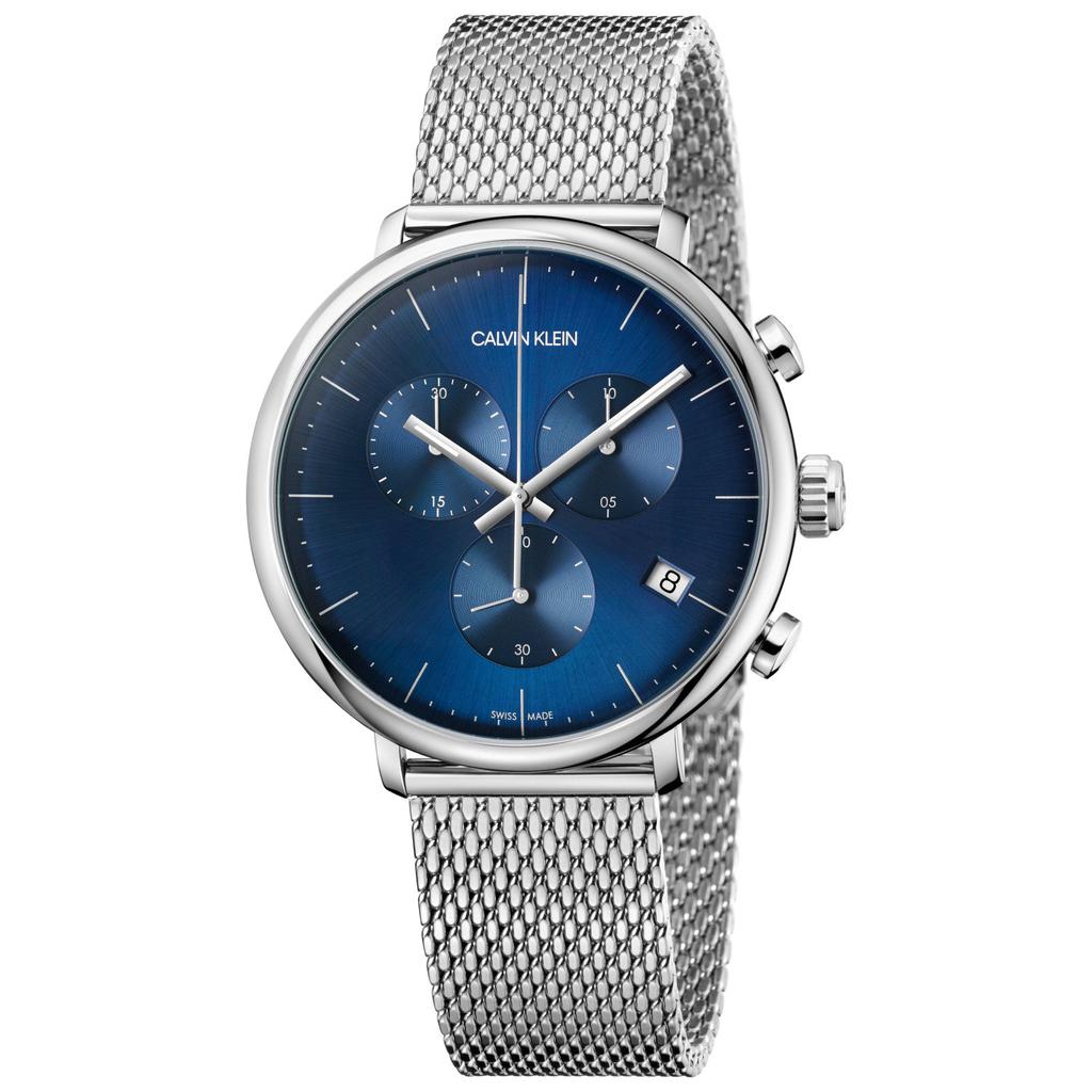 Calvin Klein Men's K8M2712N High Noon 43mm Blue Dial Stainless Steel Mesh Watch商品第1张图片规格展示