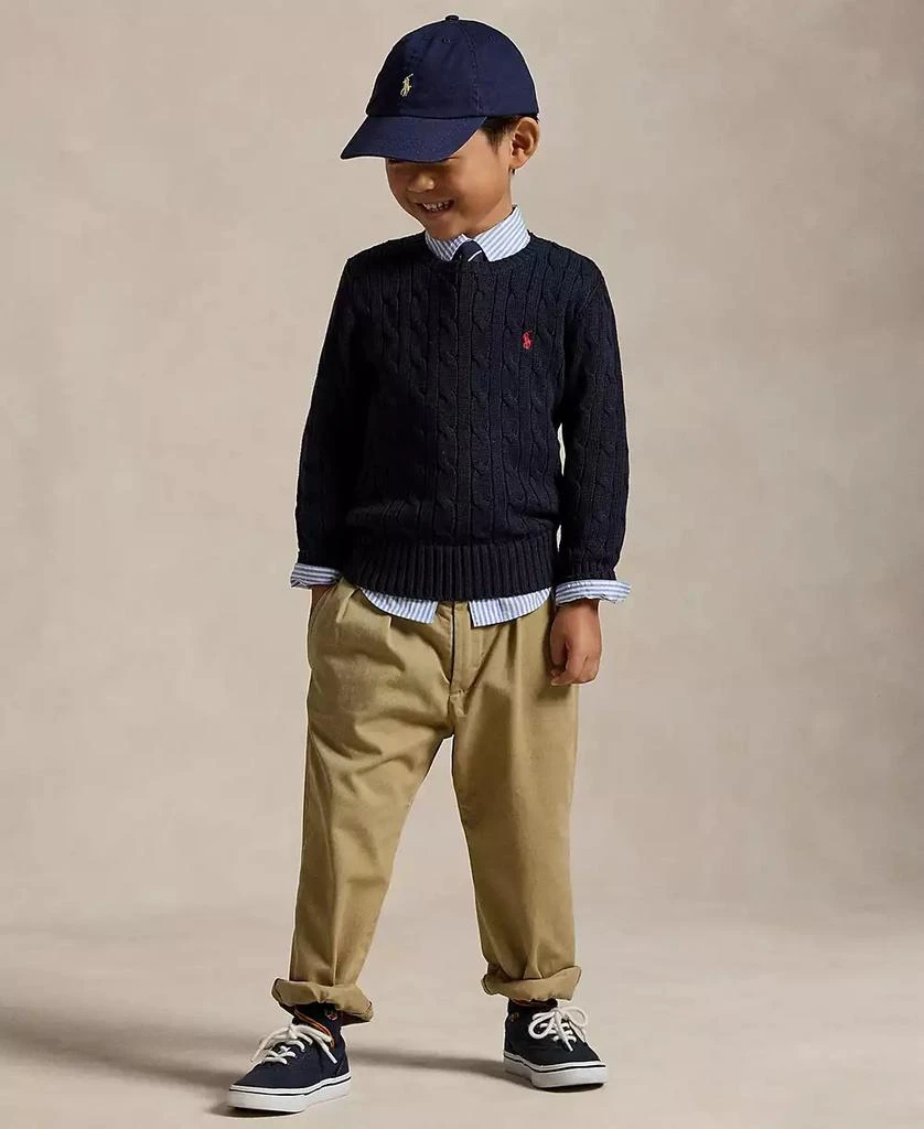 商品Ralph Lauren|Toddler and Little Boys Cable-Knit Cotton Sweater,价格¥306,第3张图片详细描述