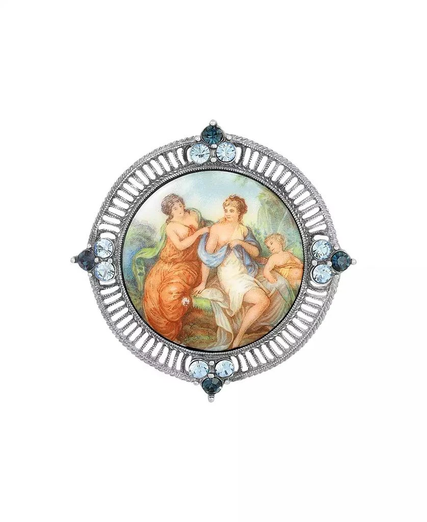 商品2028|Glass Crystal Round Cameo Brooch,价格¥525,第1张图片