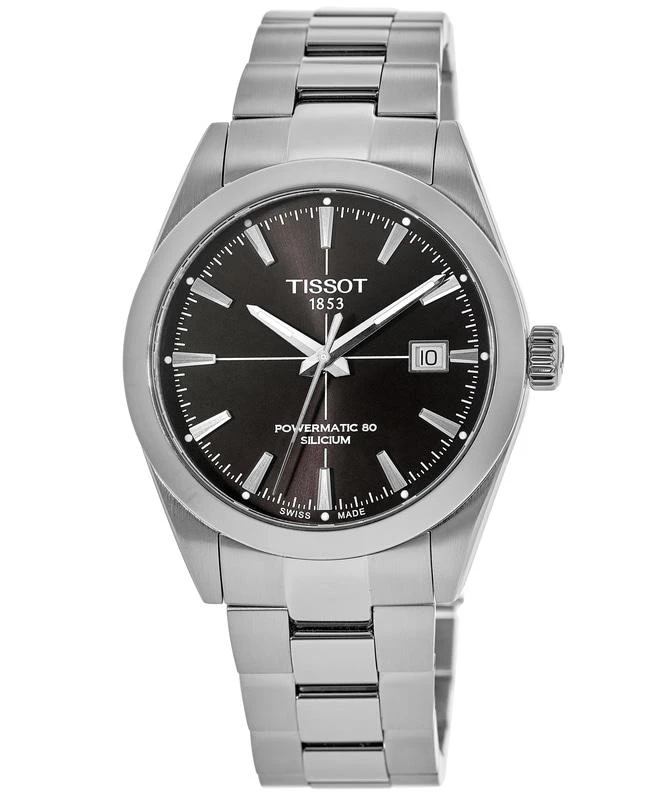 商品Tissot|Tissot Gentleman Automatic Anthracite Dial Steel Men's Watch T127.407.11.061.01,价格¥4632,第1张图片