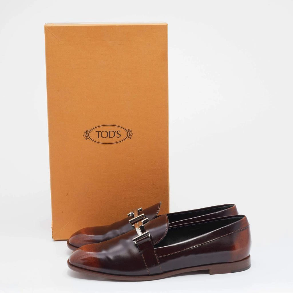 Tod's Two Tone Leather Double T Slip On Loafers Size 40 商品