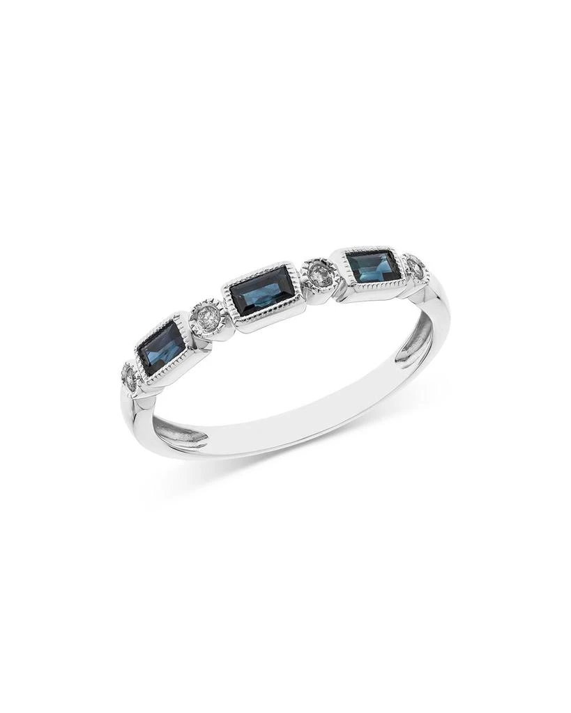 商品Bloomingdale's|Blue Sapphire & Diamond Stacking Band in 14K White Gold - Exclusive,价格¥4672,第1张图片详细描述