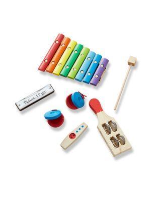 商品Melissa & Doug|Band in a Box Hum Jangle Shake Wooden Musical Set,价格¥242,第1张图片