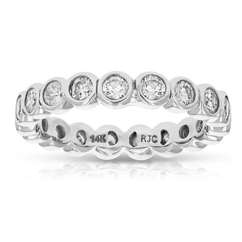 商品Vir Jewels|1.50 Cttw Diamond Eternity Ring For Women, Wedding Band In 14K White Gold Bezel Set, Size 5-9,价格¥11738,第1张图片