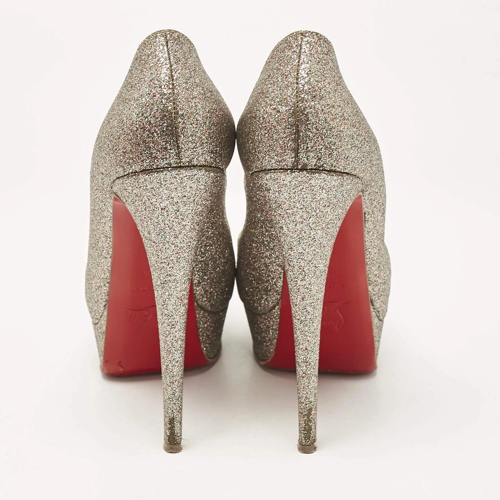 商品[二手商品] Christian Louboutin|Christian Louboutin Gold Glitter Lady Peep Toe Platform Pumps Size 38.5,价格¥2460,第5张图片详细描述