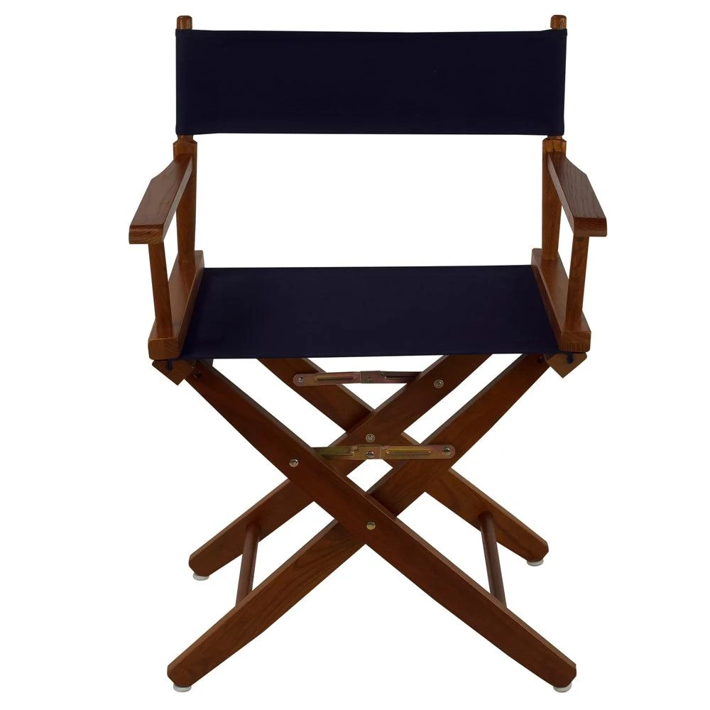 商品American Trails|Extra-Wide Premium 18"  Directors Chair Mission Oak Frame W/Navy Color Cover,价格¥917,第1张图片