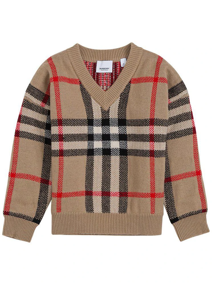 商品Burberry|Burberry Kids Vintage Check V-Neck Knit Jumper,价格¥2603,第1张图片