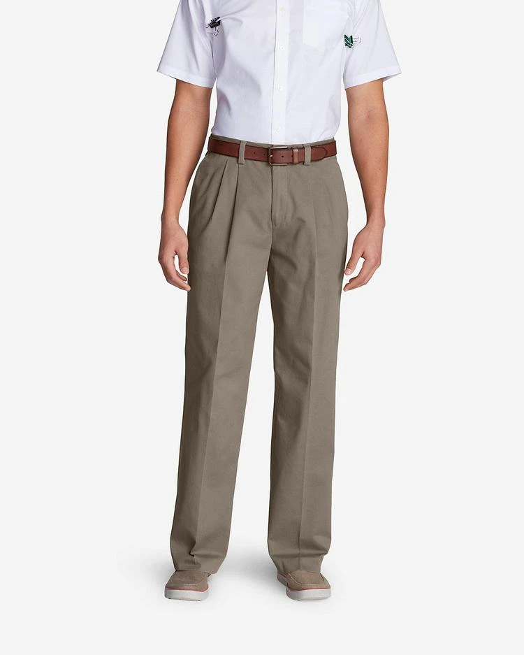 商品Eddie Bauer|Men&#39;s Wrinkle-Free Relaxed Fit Pleated Casual Performance Chino Pants,价格¥298-¥447,第3张图片详细描述