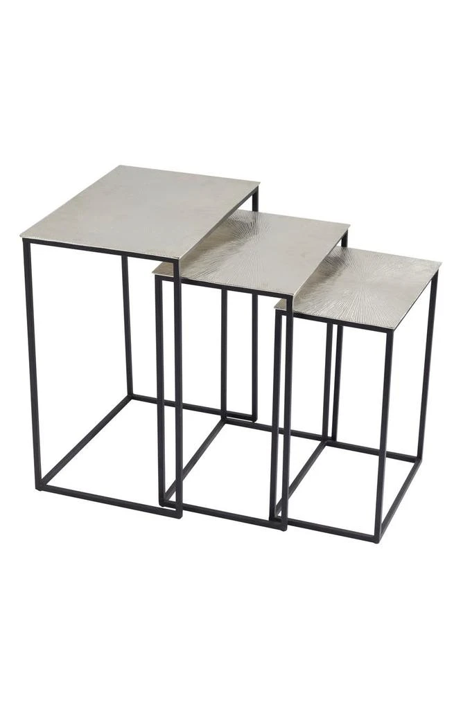 商品VIVIAN LUNE HOME|Silvertone Aluminum Geometric Accent Table - Set of 3,价格¥1920,第1张图片