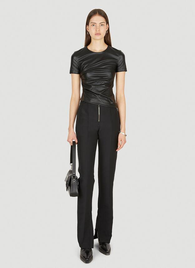 商品Helmut Lang|Faux Leather T-Shirt in Black,价格¥1007,第4张图片详细描述