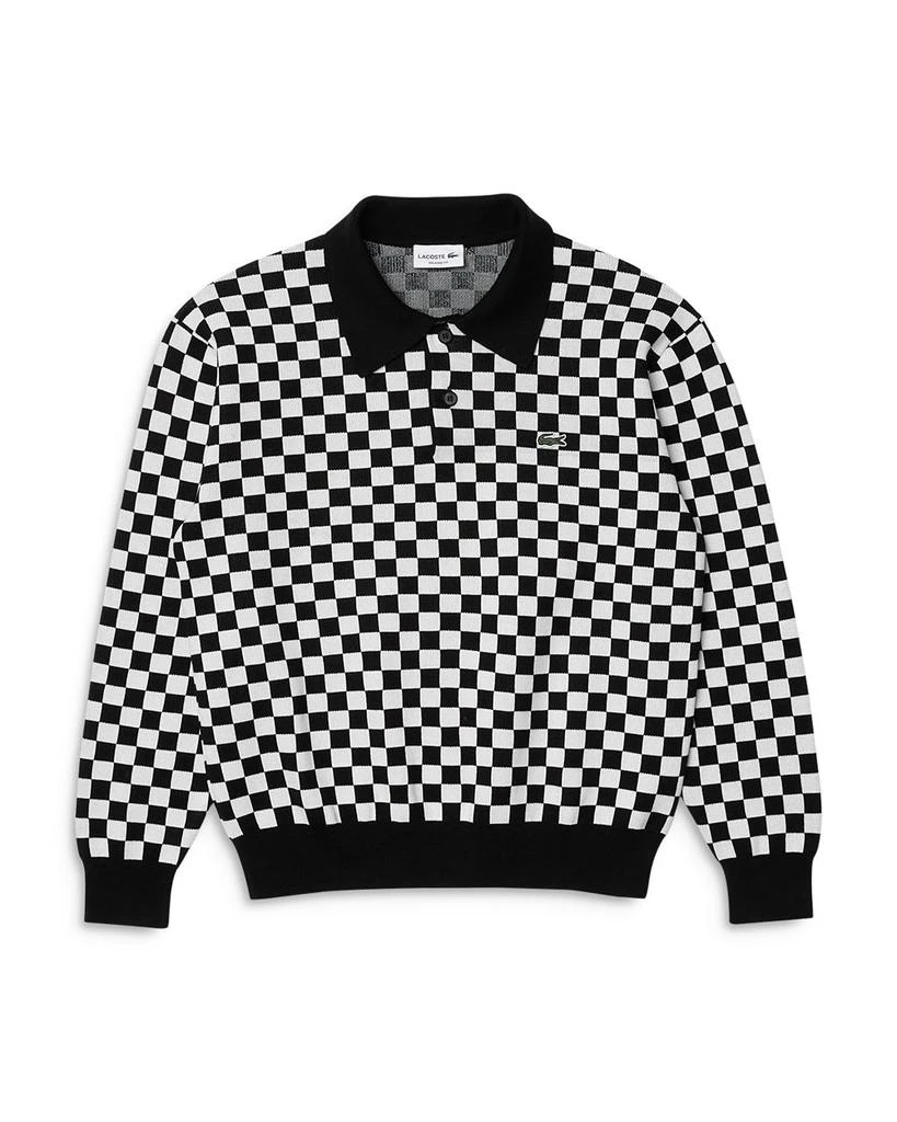 商品Lacoste|Héritage Relaxed Fit Checkerboard Print Sweater,价格¥809,第1张图片详细描述