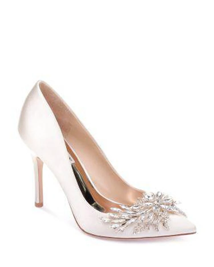 商品Badgley Mischka|缎面钻饰高跟鞋,价格¥981,第1张图片