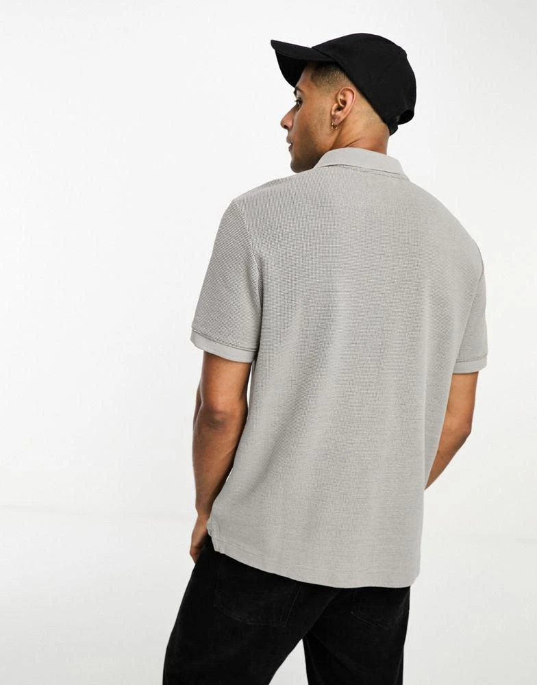 商品Calvin Klein|Calvin Klein textured two tone polo in grey,价格¥873,第4张图片详细描述