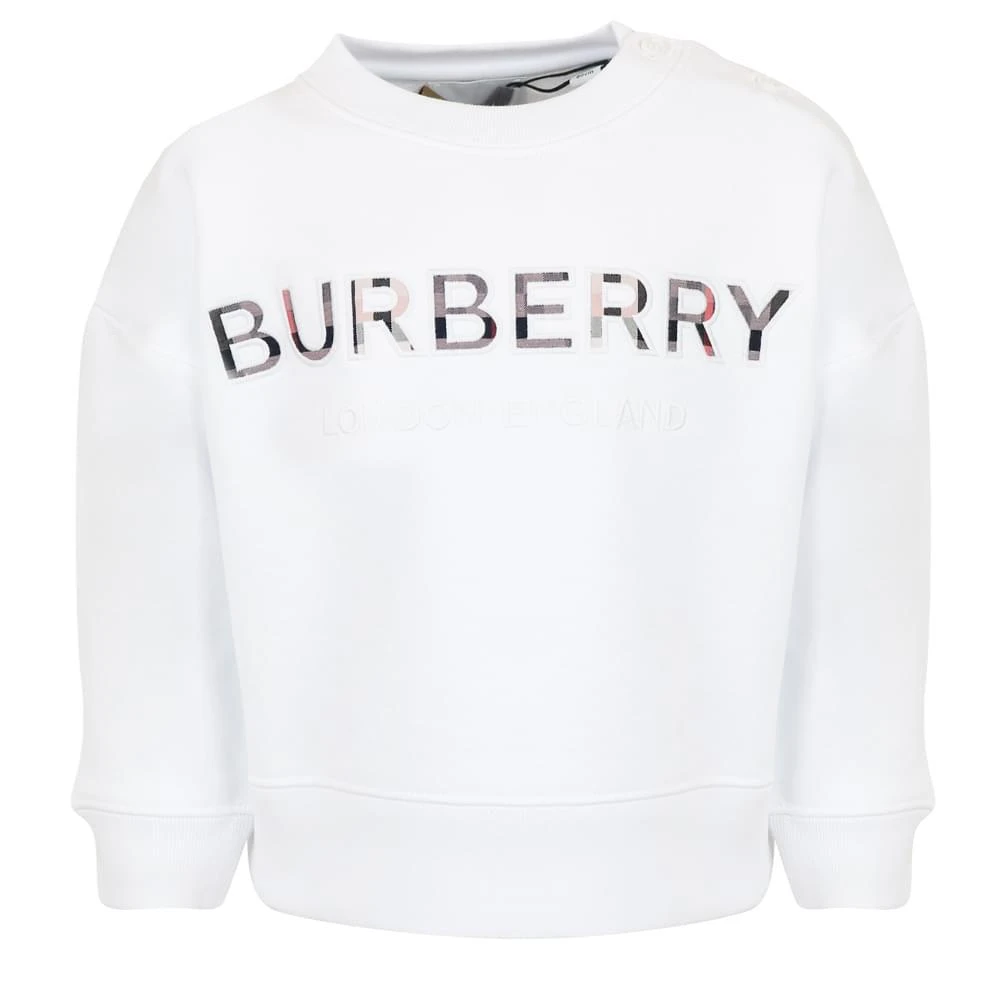 商品Burberry|White Mini Eugene Sweatshirt,价格¥991,第1张图片