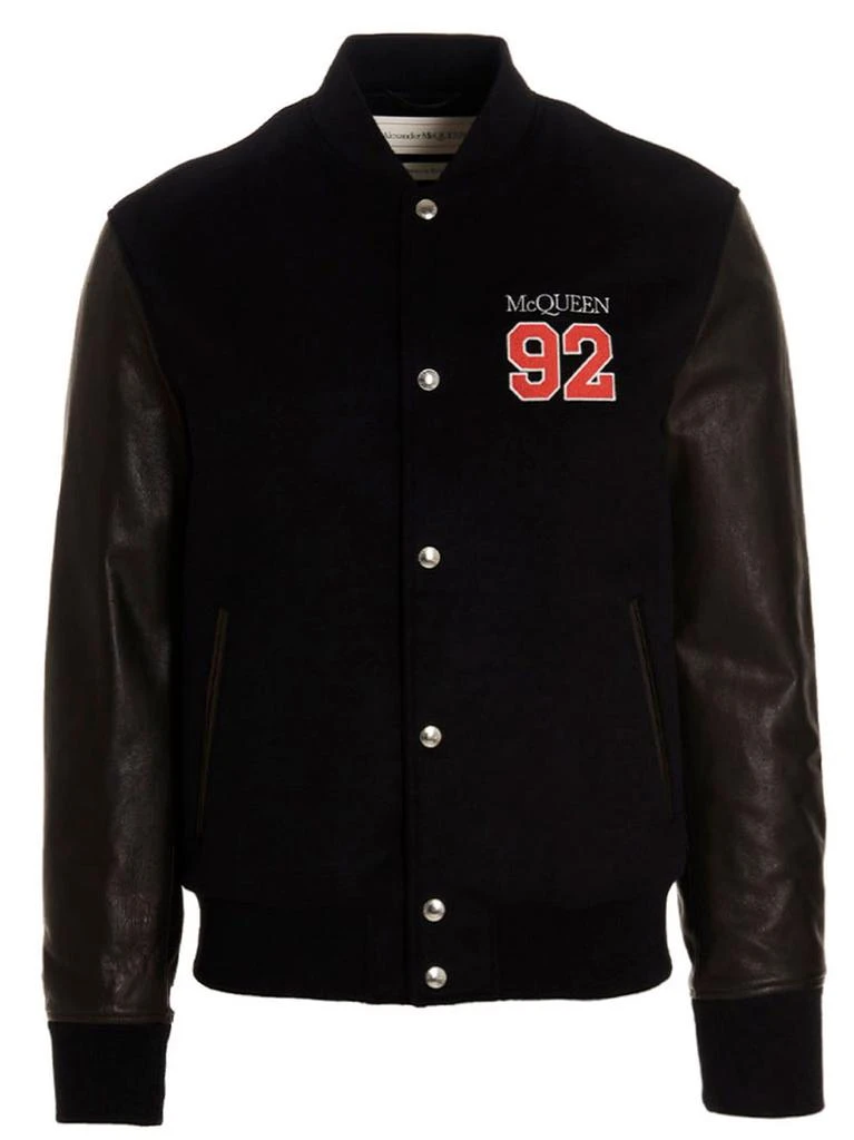 商品Alexander McQueen|Alexander McQueen Logo Embroidered Buttoned Jacket,价格¥13772,第1张图片