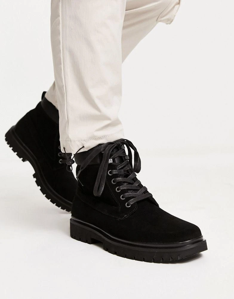 商品Calvin Klein|Calvin Klein Jeans lace up hiker boot in black,价格¥642,第1张图片