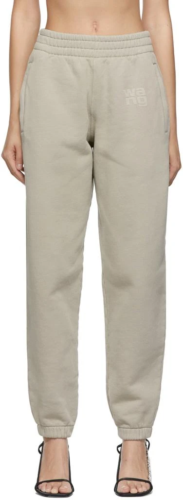 商品Alexander Wang|Taupe Structured Puff Logo Lounge Pants,价格¥1030,第1张图片