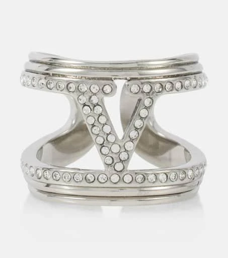 商品Valentino|VLogo水晶缀饰戒指,价格¥3303,第1张图片详细描述