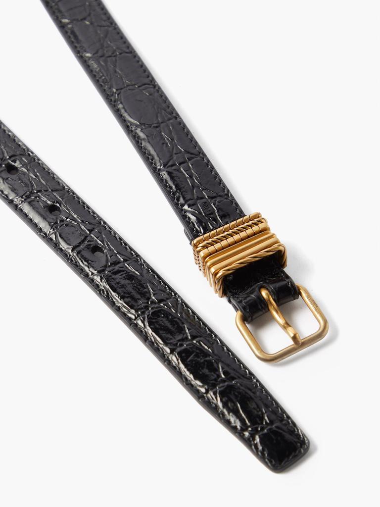 商品Yves Saint Laurent|Engraved crocodile-effect leather belt,价格¥3772,第4张图片详细描述