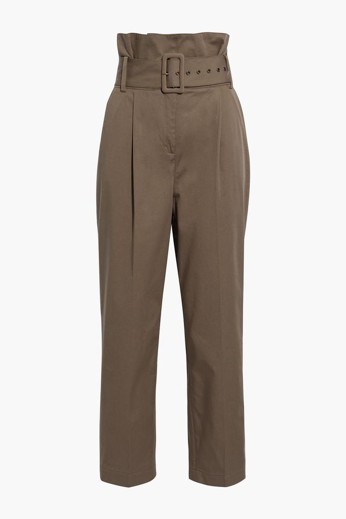 Khol belted cotton-blend twill tapered pants商品第1张图片规格展示