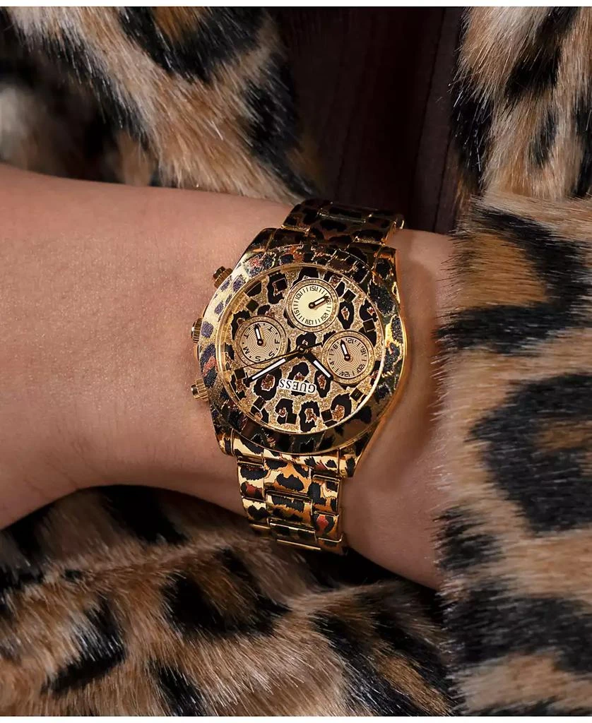 商品GUESS|Women's Multi- Function Leopard Steel Watch 38mm,价格¥1496,第4张图片详细描述