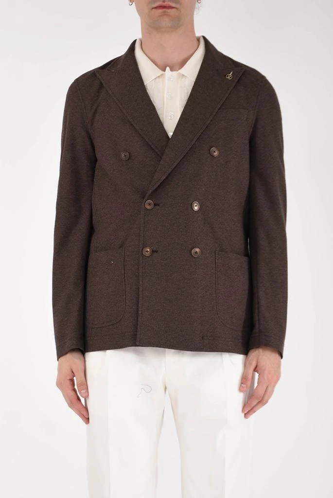 商品PAOLONI|Poaloni double -breasted jacket in cotton jersey,价格¥1667,第1张图片