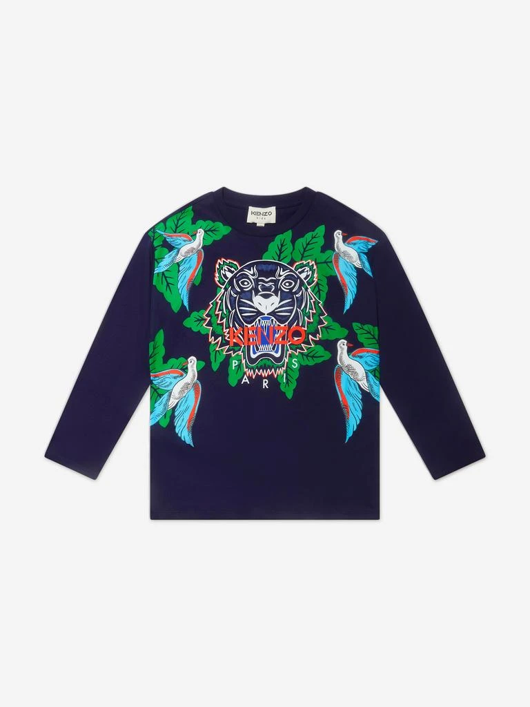 商品Kenzo|Boys Organic Cotton Long Sleeve Tiger T-Shirt,价格¥359,第1张图片