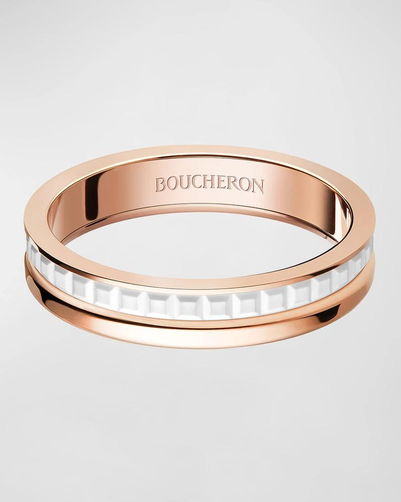 商品Boucheron|Quatre 18K Rose Gold & Ceramic Band Ring,价格¥17370,第1张图片