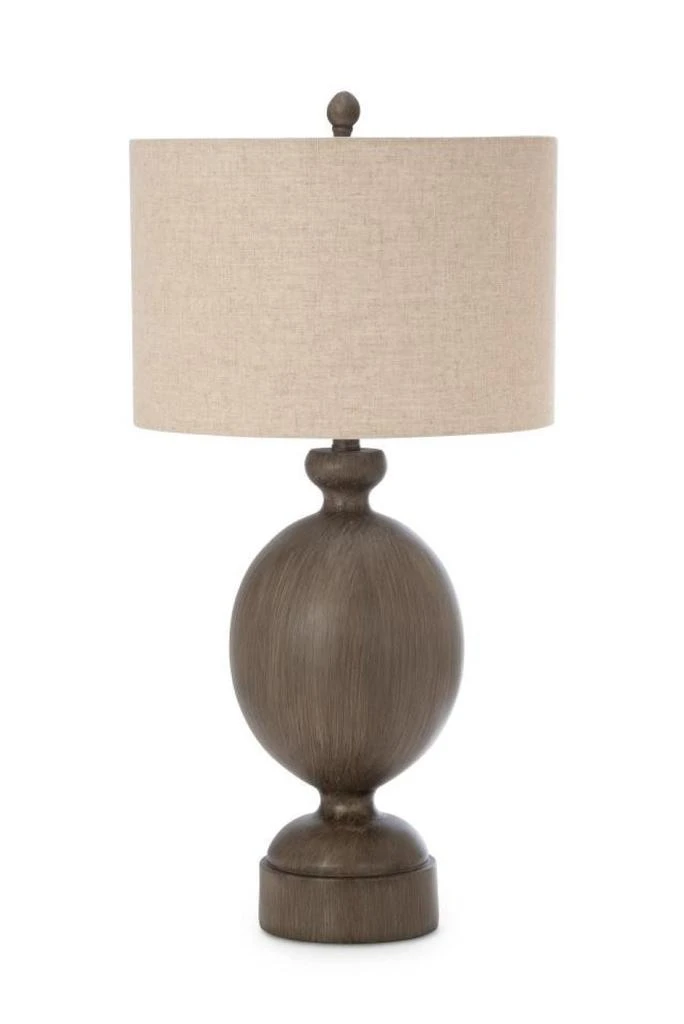 商品Homezia|Set of Two 30" Brown Geometric Table Lamps With Beige Drum Shade,价格¥2255,第2张图片详细描述