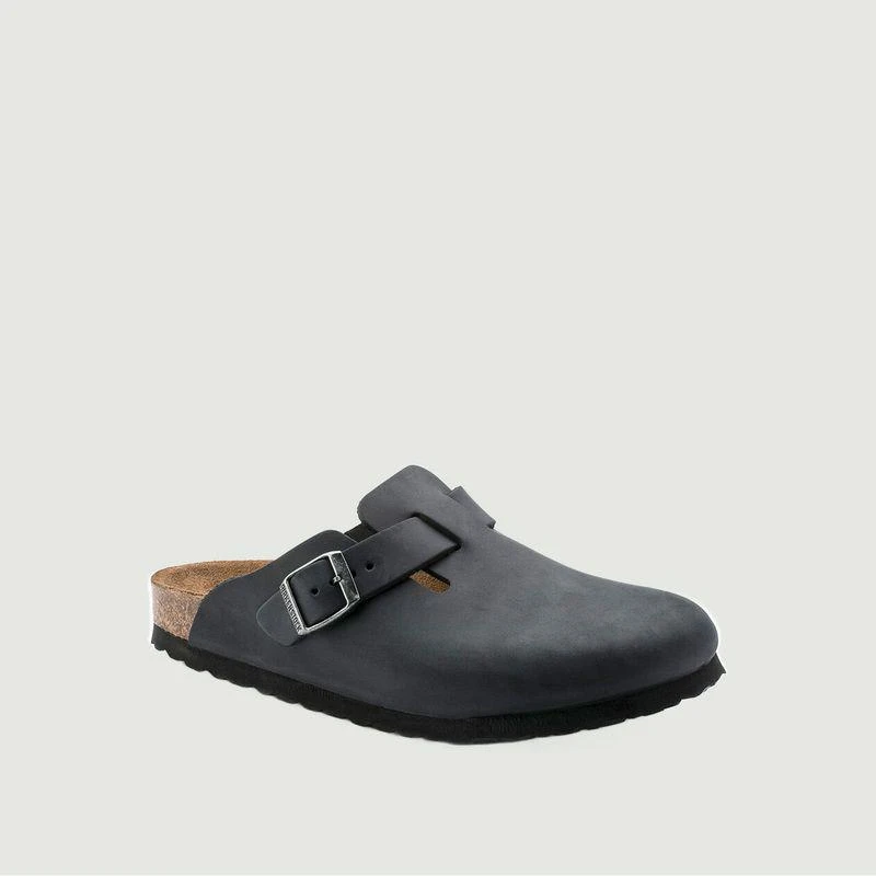 商品Birkenstock|Boston mules in suede leather Black BIRKENSTOCK,价格¥1045,第2张图片详细描述