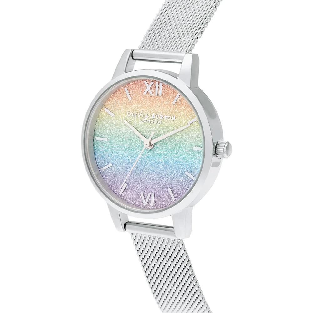 商品Olivia Burton|Women's Rainbow Stainless Steel Mesh Bracelet Watch 30mm,价格¥758,第2张图片详细描述