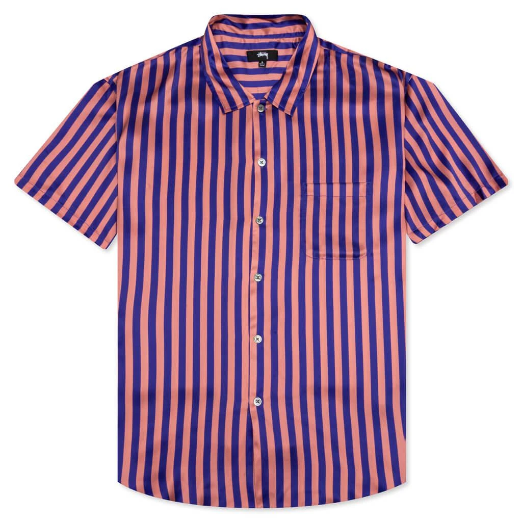 商品STUSSY|Stussy Striped Silk Shirt - Blue,价格¥1217,第1张图片