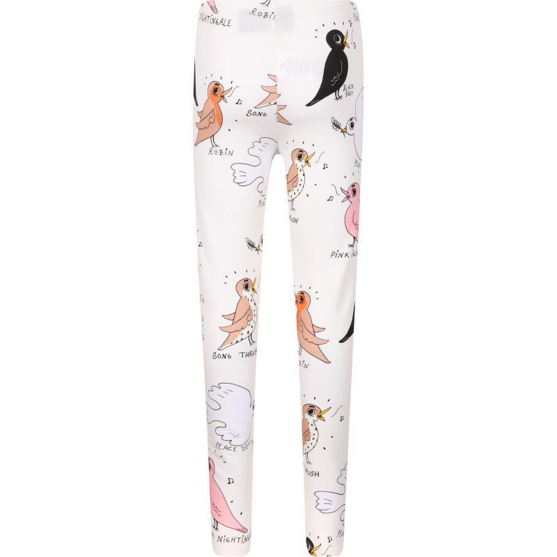 商品Mini Rodini|Birdswatching organic cotton leggings in white,价格¥244,第4张图片详细描述