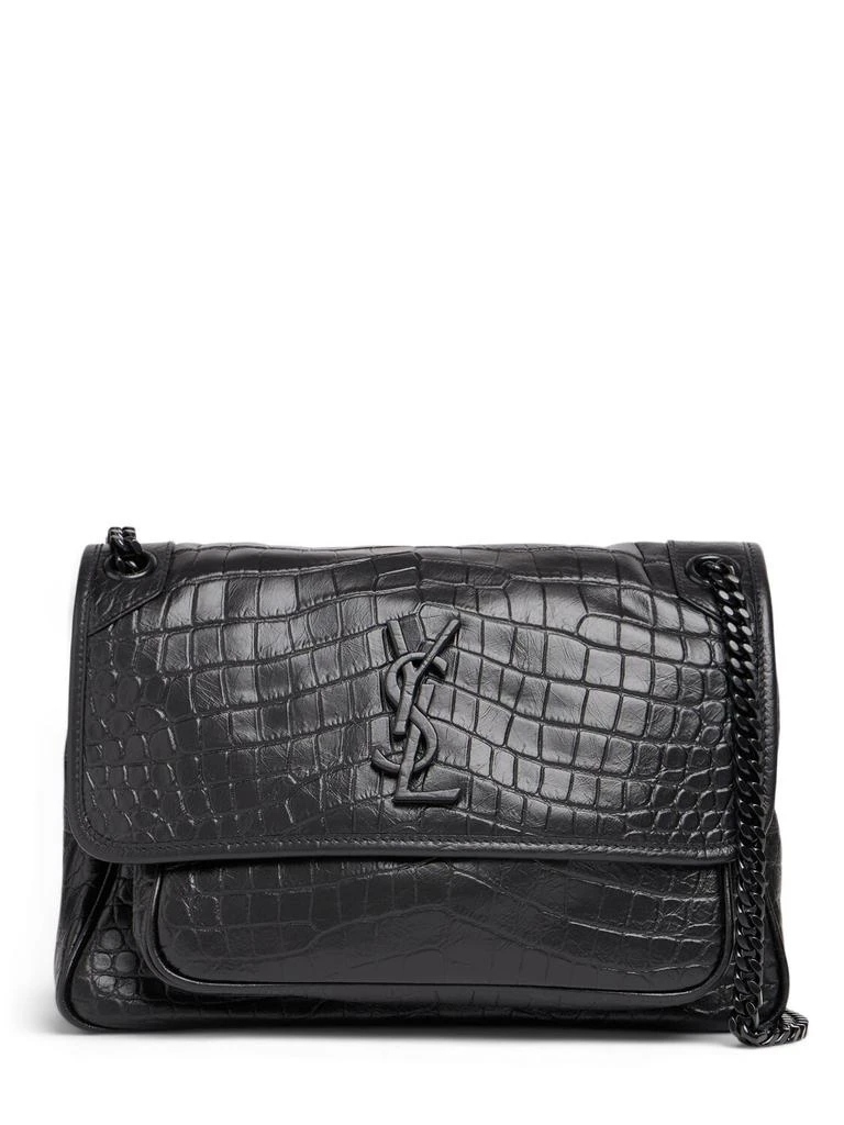 商品Yves Saint Laurent|Medium Niki Croc Embossed Leather Bag,价格¥26942,第1张图片