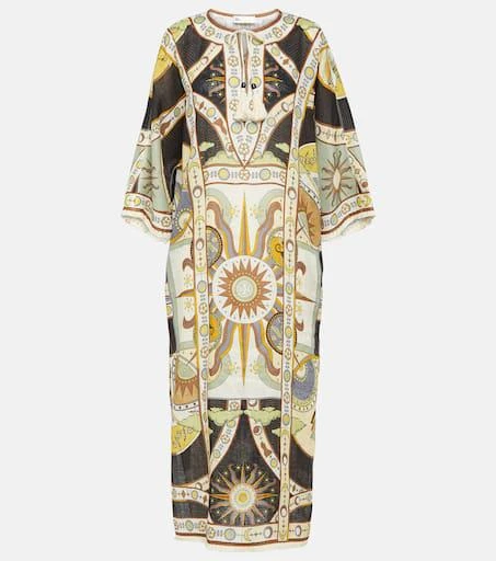 商品Tory Burch|印花亚麻中长连衣裙,价格¥5577,第1张图片