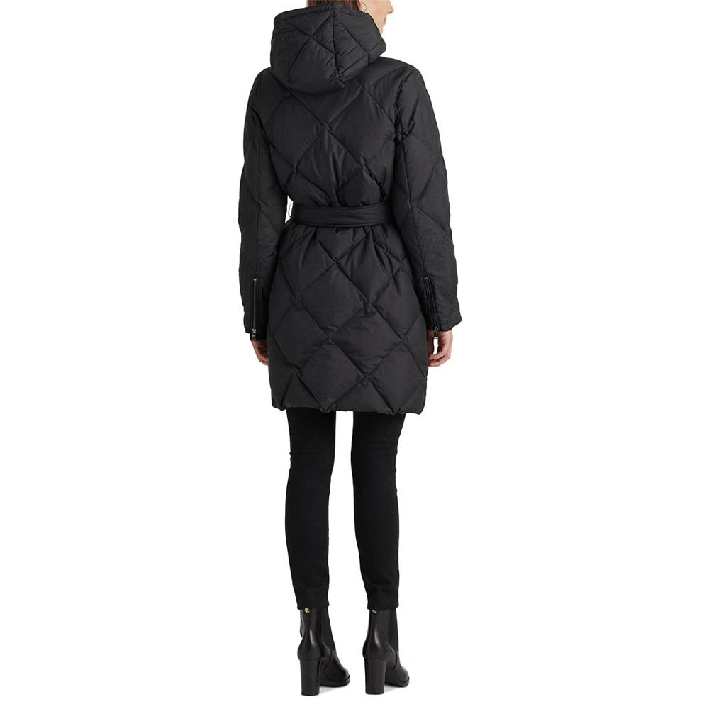 商品Ralph Lauren|Women's Diamond Quilted Belted Hooded Puffer Coat,价格¥1967,第2张图片详细描述