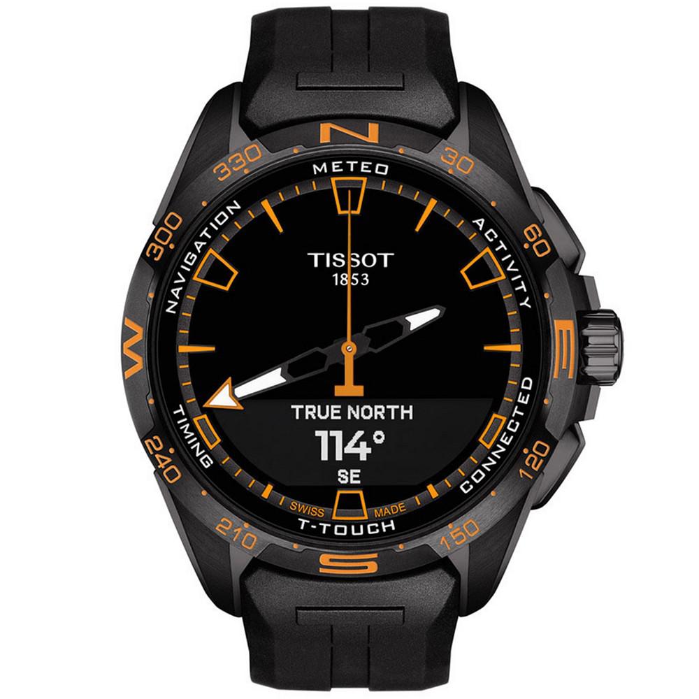 Men's Swiss T-Touch Connect Solar Black Rubber Strap Smart Watch 48mm商品第7张图片规格展示