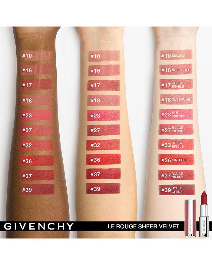 商品Givenchy|Le Rouge Sheer Velvet Matte Lipstick,价格¥289,第7张图片详细描述
