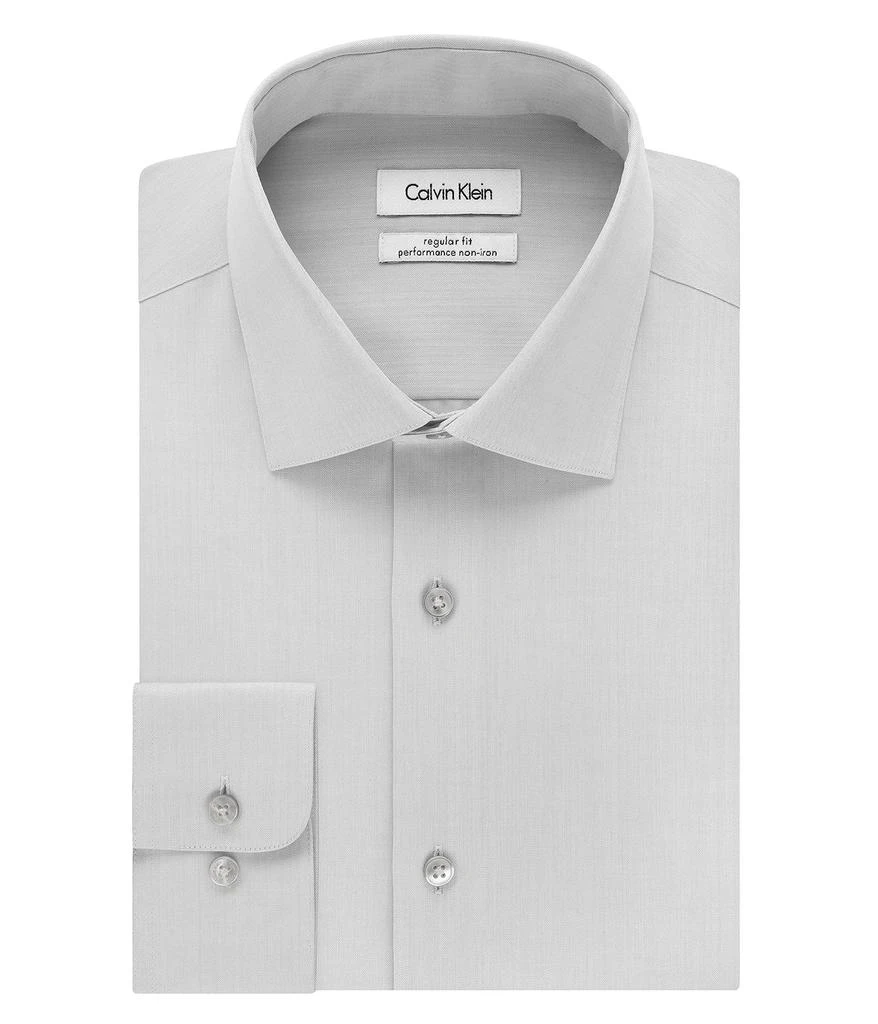 商品Calvin Klein|Dress Shirt Regular Fit Non Iron Herringbone,价格¥370,第1张图片详细描述