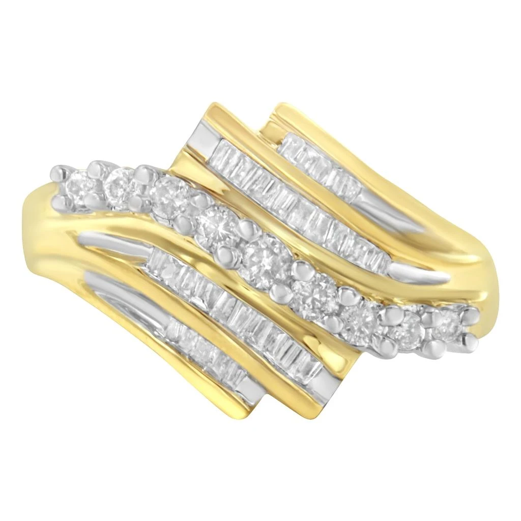 商品Haus of Brilliance|10K Yellow Gold Round and Baguette Diamond-Cut Ring,价格¥6309,第1张图片