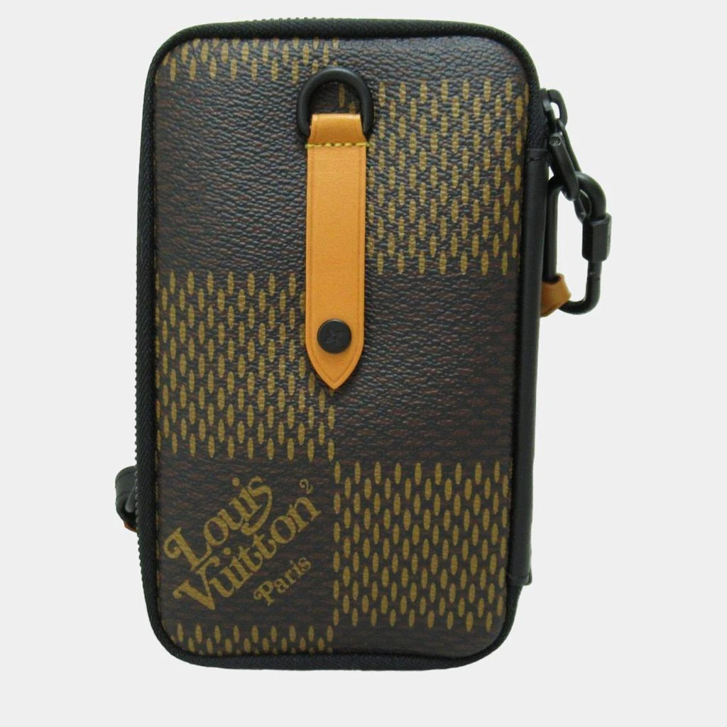 商品[二手商品] Louis Vuitton|Louis Vuitton Brown X Nigo Collaboration Canvas Giant Damier Ebene Tortoise Double Phone Messenger Bag,价格¥13924,第3张图片详细描述