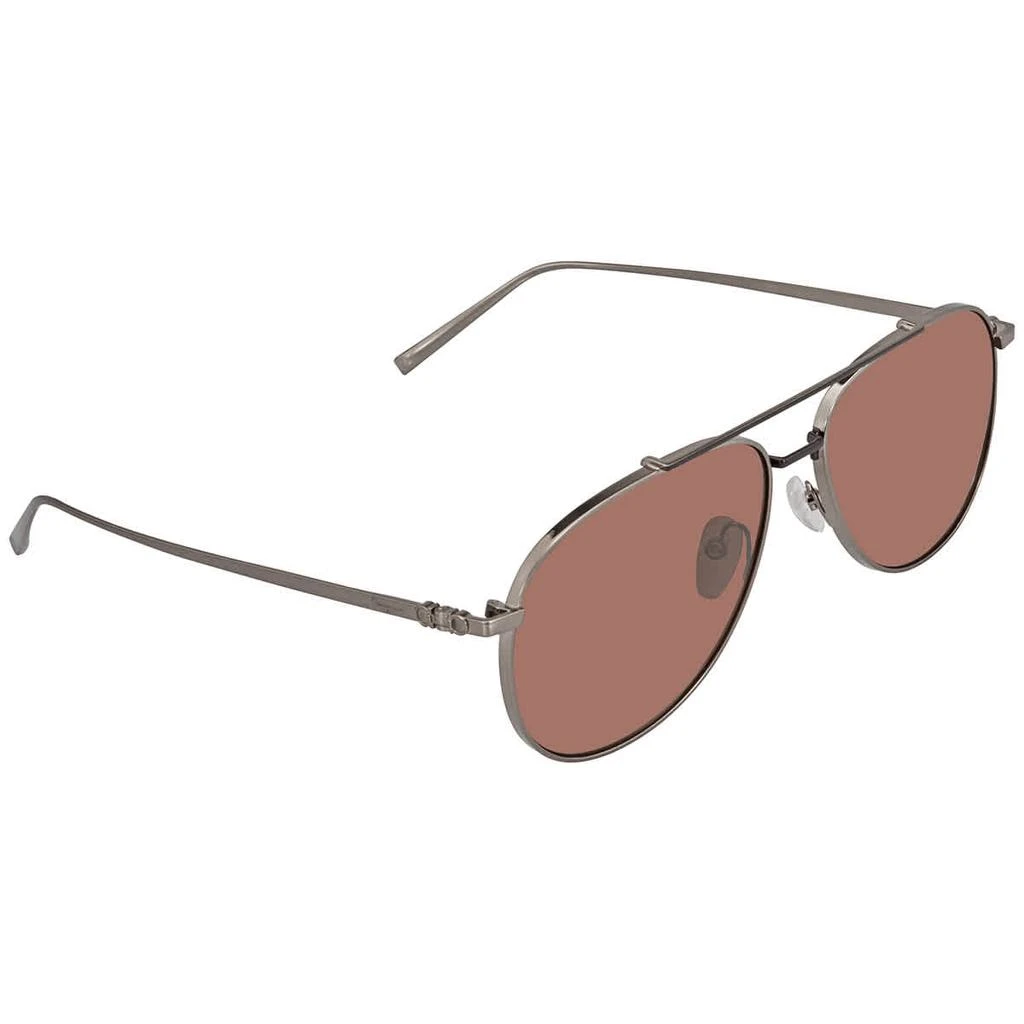 商品Salvatore Ferragamo|Salvatore Ferragamo Brown Pilot Mens Sunglasses SF201S 035 60,价格¥523,第1张图片