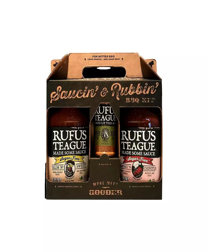 商品Alder Creek Gift Baskets|Rufus Teague Sugar-Free BBQ Gift Tote, Set of 3,价格¥300,第1张图片