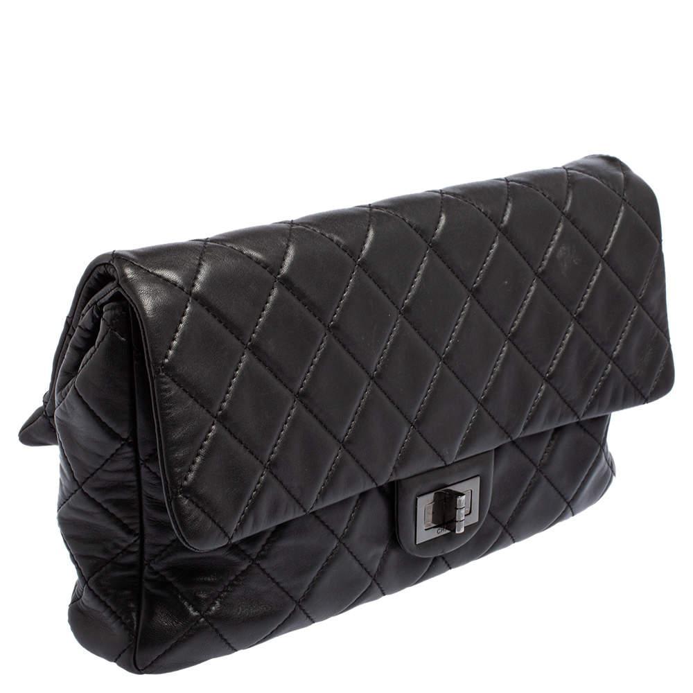 商品[二手商品] Chanel|Chanel Black Quilted Leather Reissue Double Sided Flap Clutch,价格¥11578,第5张图片详细描述