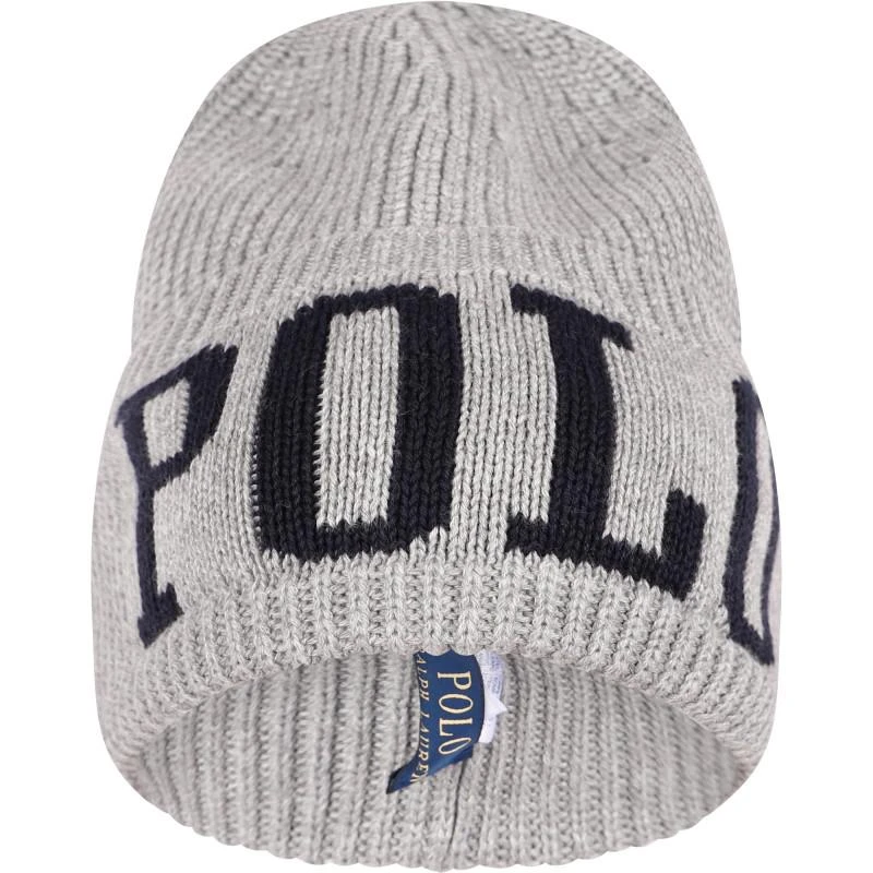 商品Ralph Lauren|Ribbed knit logo winter hat in grey,价格¥798,第2张图片详细描述