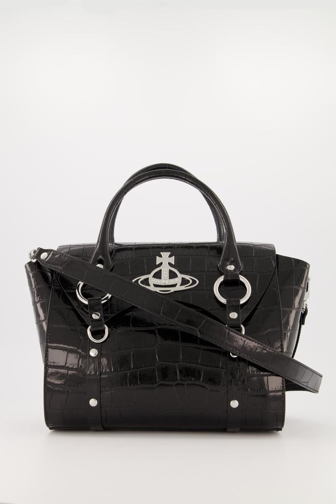 Womens Vivienne Westwood Black Crocodile Betty Medium Handbag商品第1张图片规格展示